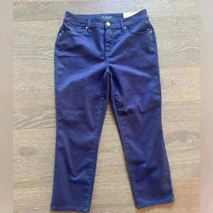 CHICOS Women's Pants Slim Leg Crop Blue US Size 4 Chicos Size 0 New With Tags